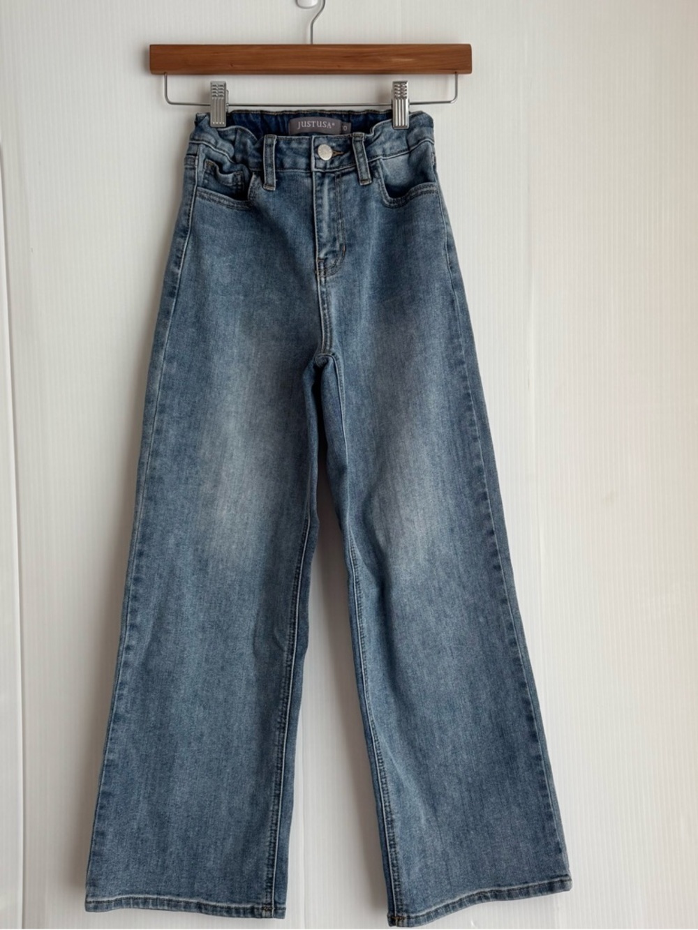 Just USA Mid Wash Wide-Leg Kids Jeans